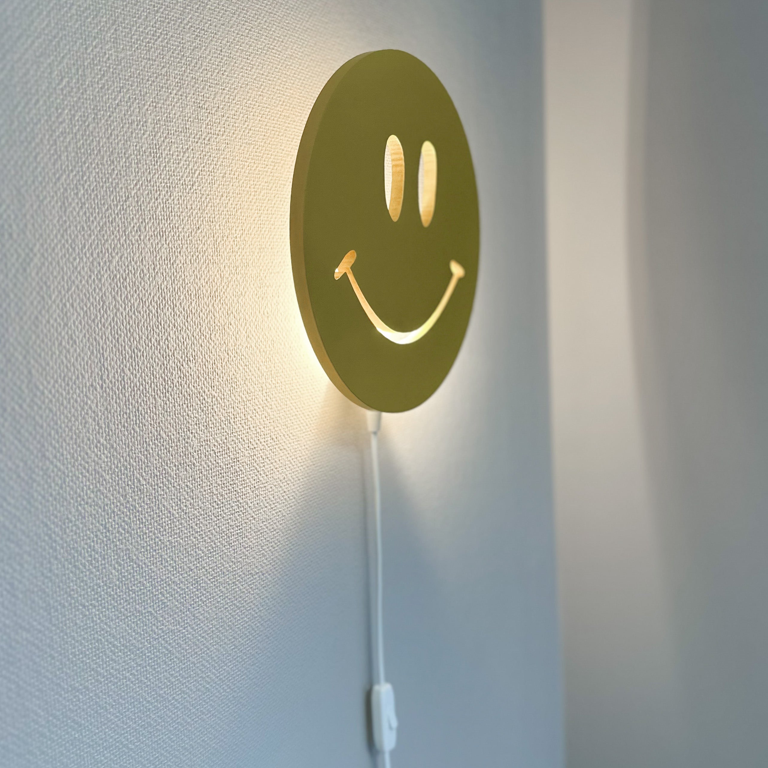 Runde Wandlampe Kinderzimmer | Smiley - gelb toddie.de ®