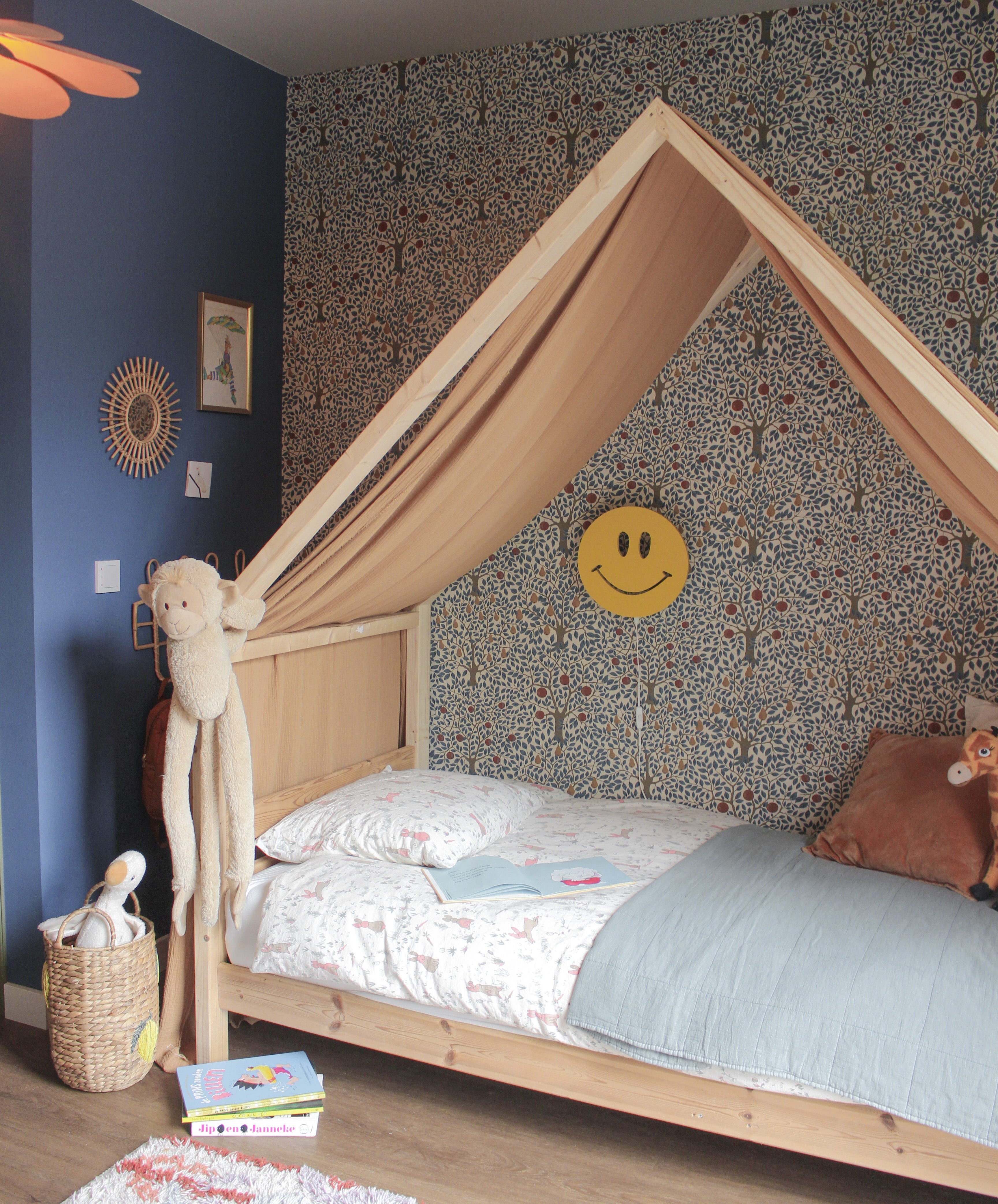 Runde Wandlampe Kinderzimmer | Smiley - gelb toddie.de ®