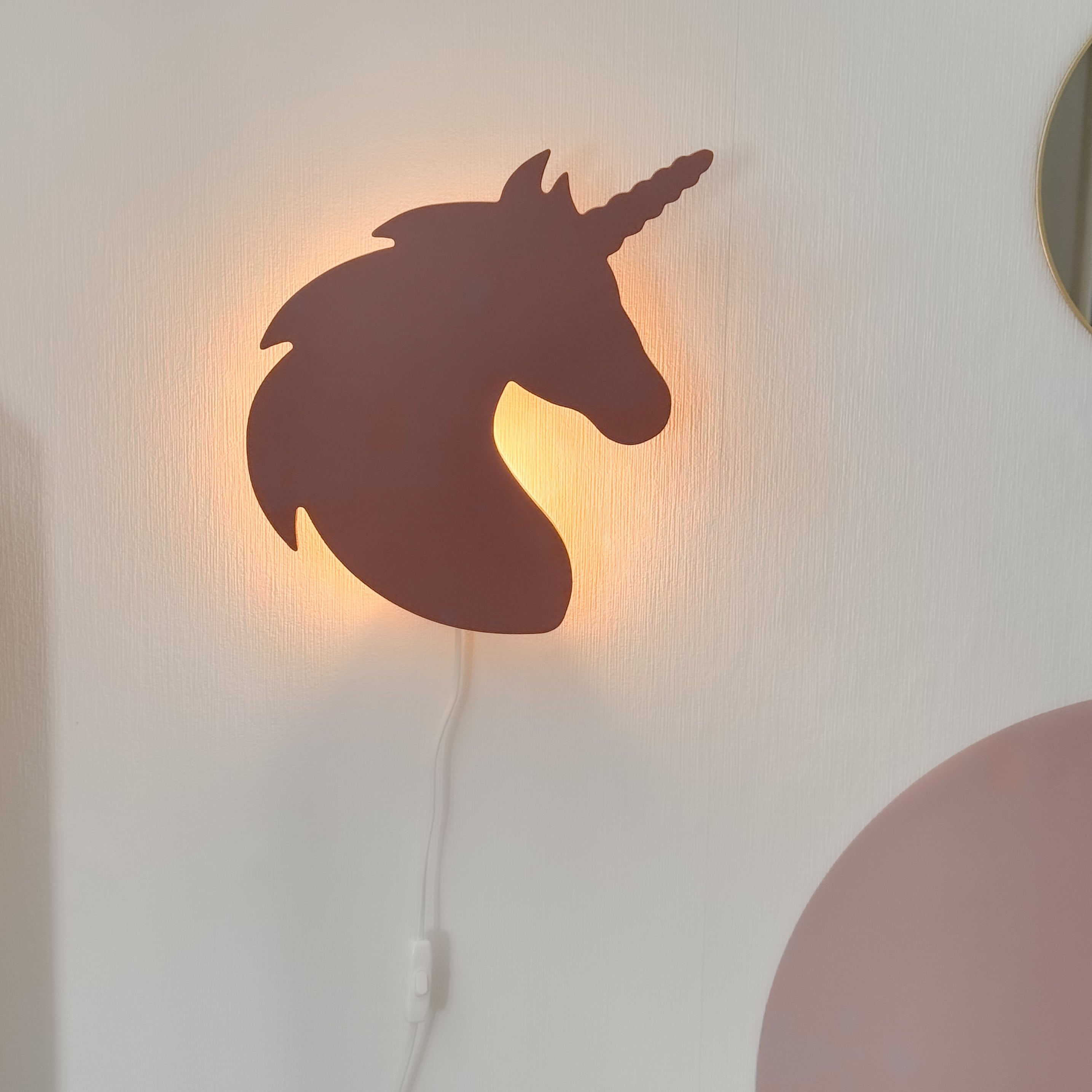 Hölzerne Wandlampe Kinderzimmer | Einhorn - terra rosa Wandleuchte toddie.de