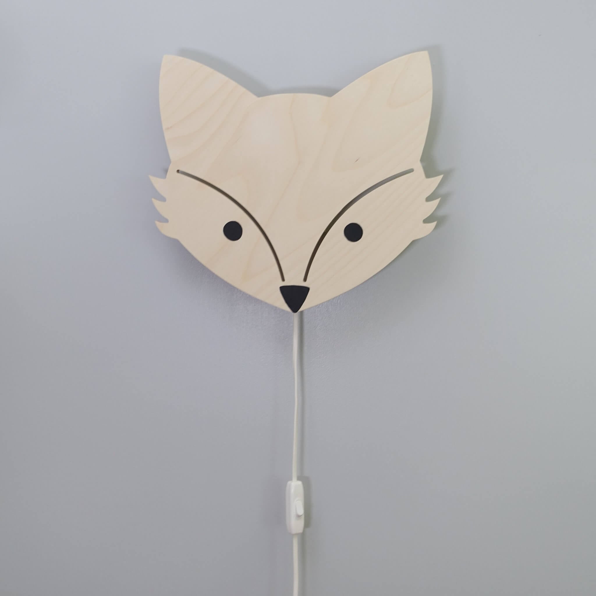 Hölzerne Wandleuchte Kinderzimmer | Fuchs - natur Wandleuchte toddie.de