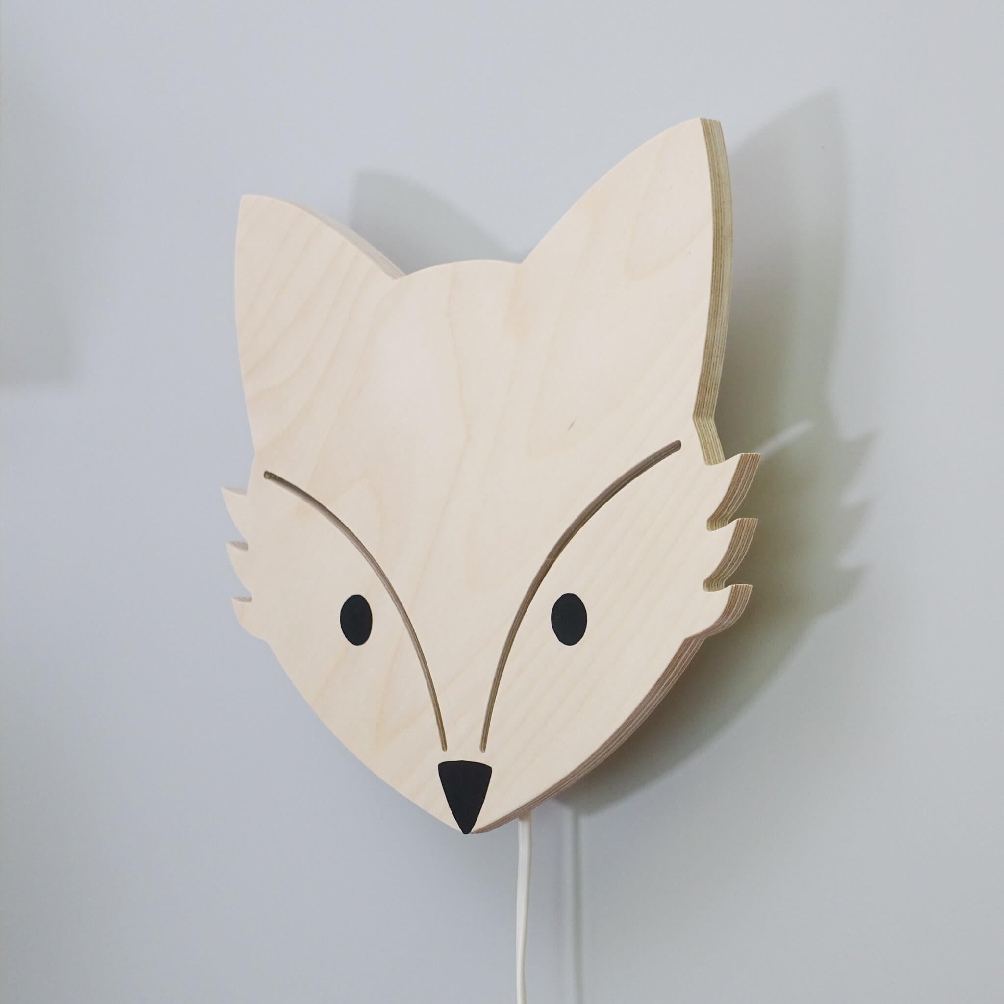 Hölzerne Wandleuchte Kinderzimmer | Fuchs - natur Wandleuchte toddie.de