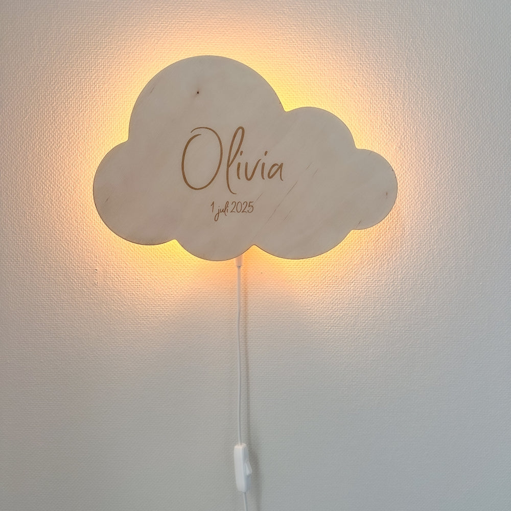 Hölzerne Wandleuchte Kinderzimmer | Wolkie - natur Wandleuchte toddie.de