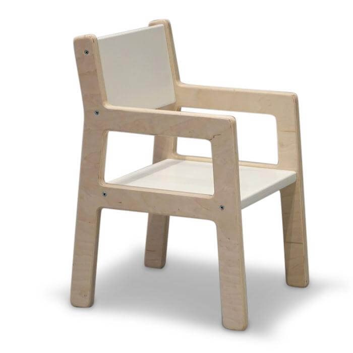 Hölzerner Kinderstuhl 1-4 Jahre - weiß Kinderstuhl toddie.de