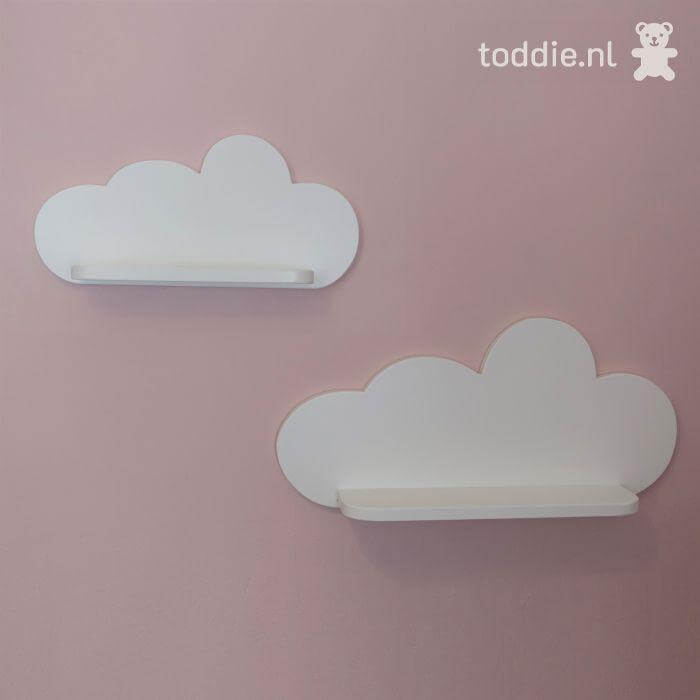 Hölzerne Wandregal Kinderzimmer Wolke | Wolkie - weiß Wandregal toddie.de