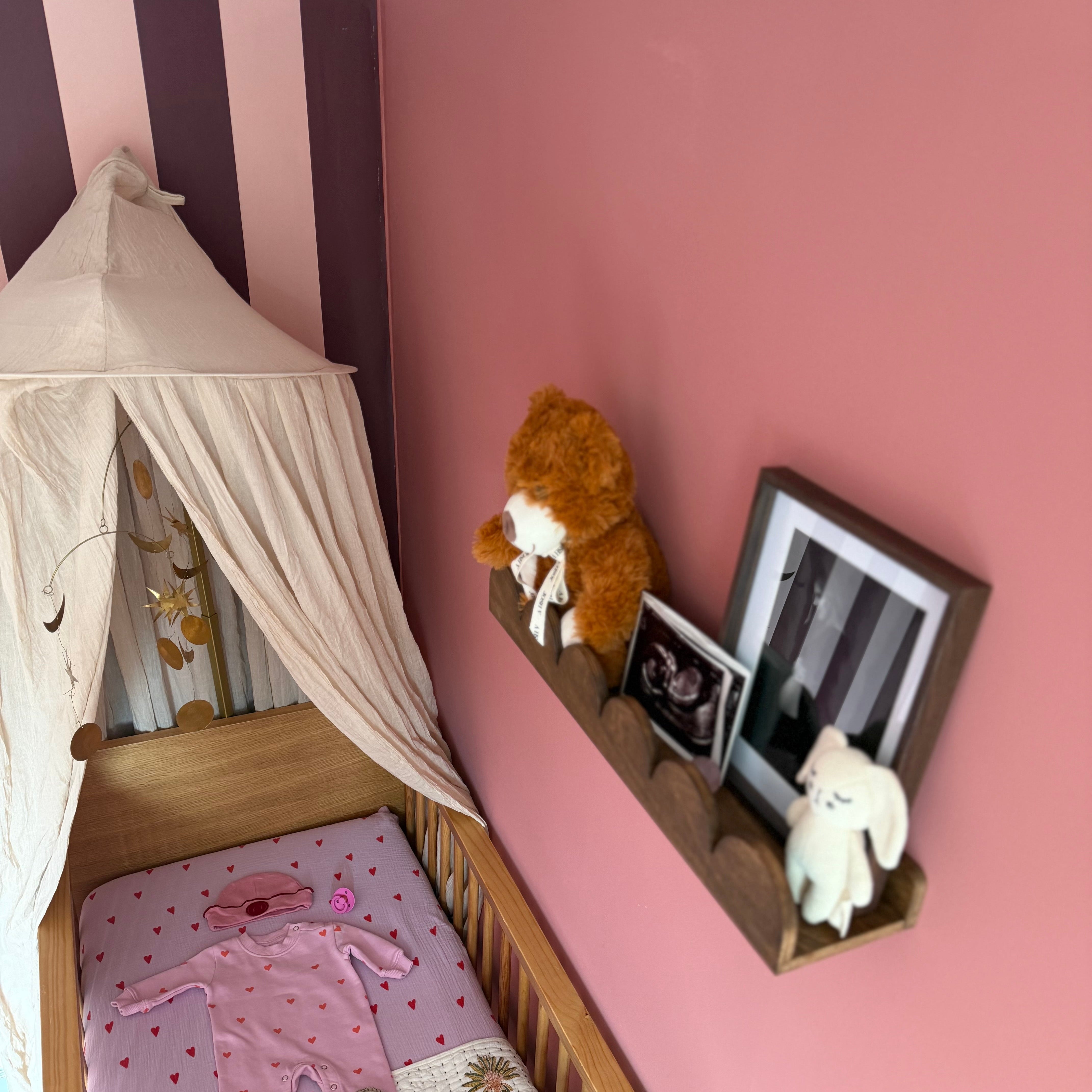 Bubble Montessori Bücherregal | 1 Regalboden – wenge gebeizt Wandregal toddie.de ®