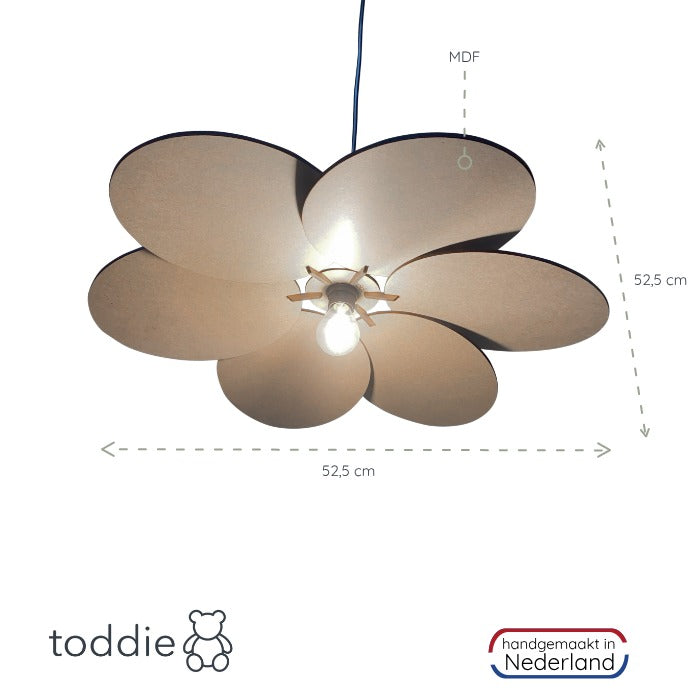 Hölzerne Pendelleuchte Kinderzimmer MDF | Blume - natur Pendelleuchte toddie.de ®