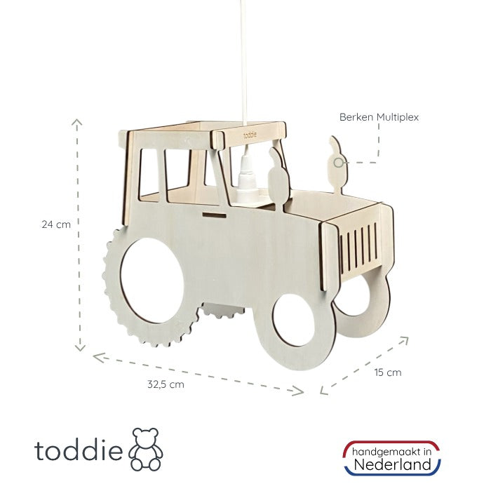 Hölzerne Pendelleuchte Kinderzimmer | Traktor - natur Pendelleuchte toddie.de ®