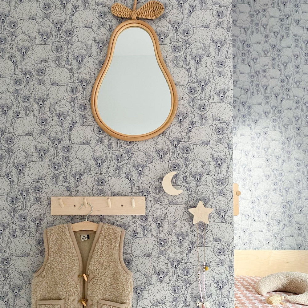 Hölzerne Wandhaken Kinderzimmer | Stern und Mond - natrur Wandhaken toddie.de