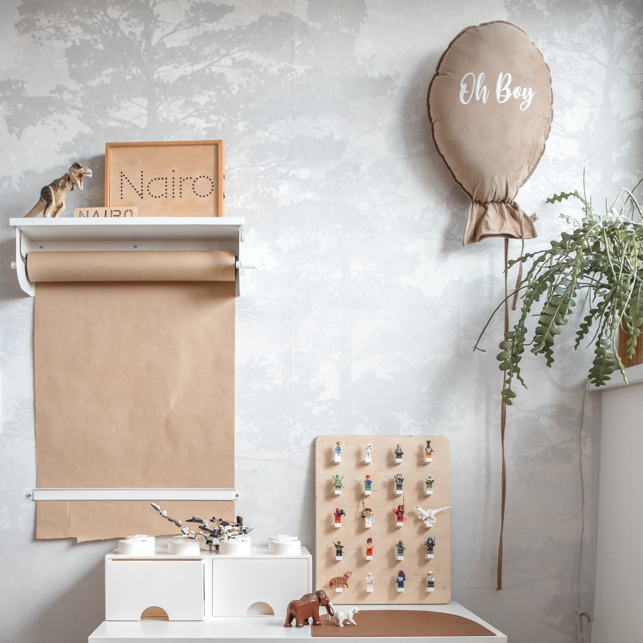 Holz Wandbrett Kinderzimmer | Lego-Brett - natur Wandbord toddie.nl