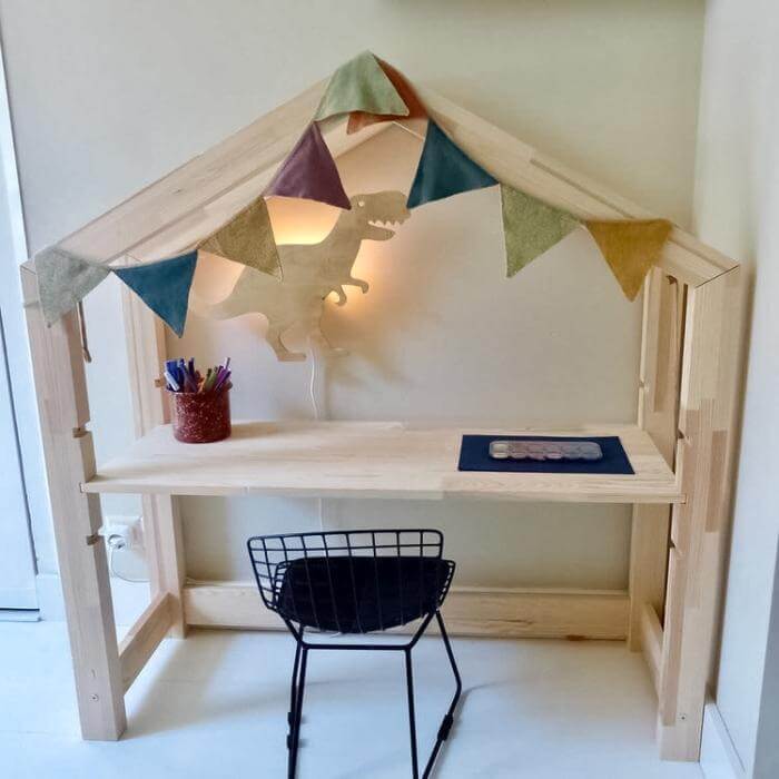 Hölzerne Wandleuchte Kinderzimmer | Tyrannosaurus - natur Wandleuchte toddie.de