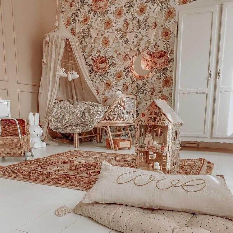 Hölzerne Wandleuchte Kinderzimmer | Mond - natur Wandleuchte toddie.de