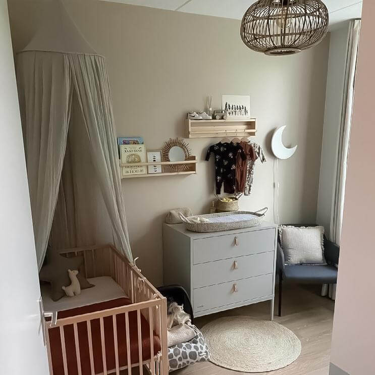 Hölzerne Wandleuchte Kinderzimmer | Mond - weiß Wandleuchte toddie.de