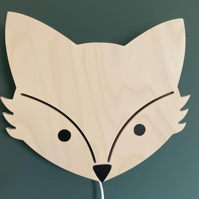Hölzerne Wandleuchte Kinderzimmer | Fuchs - natur Wandleuchte toddie.de