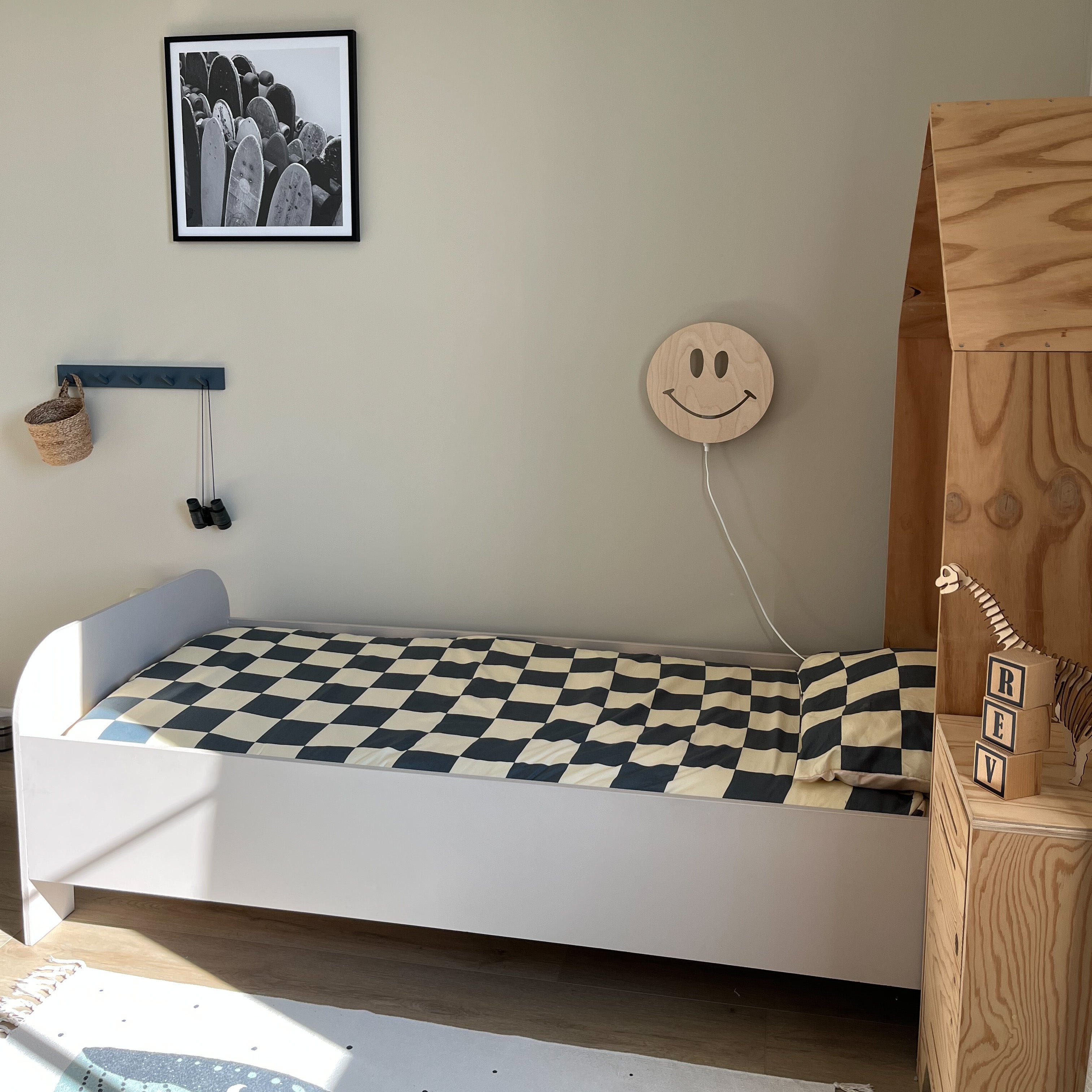 Hölzerne Wandleuchte Kinderzimmer | Smiley - natur Wandleuchte toddie.de ®