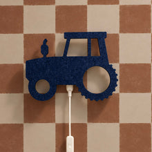 Wandlampe Kinderzimmer aus Filz | Traktor – Nachtblau