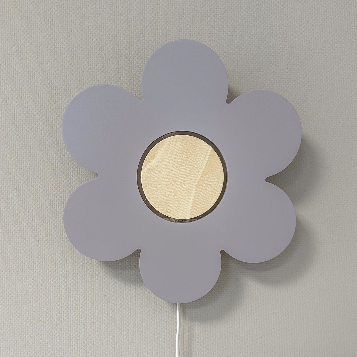 Houten wandlamp kinderkamer | Bloem - Lila - toddie.nl ®