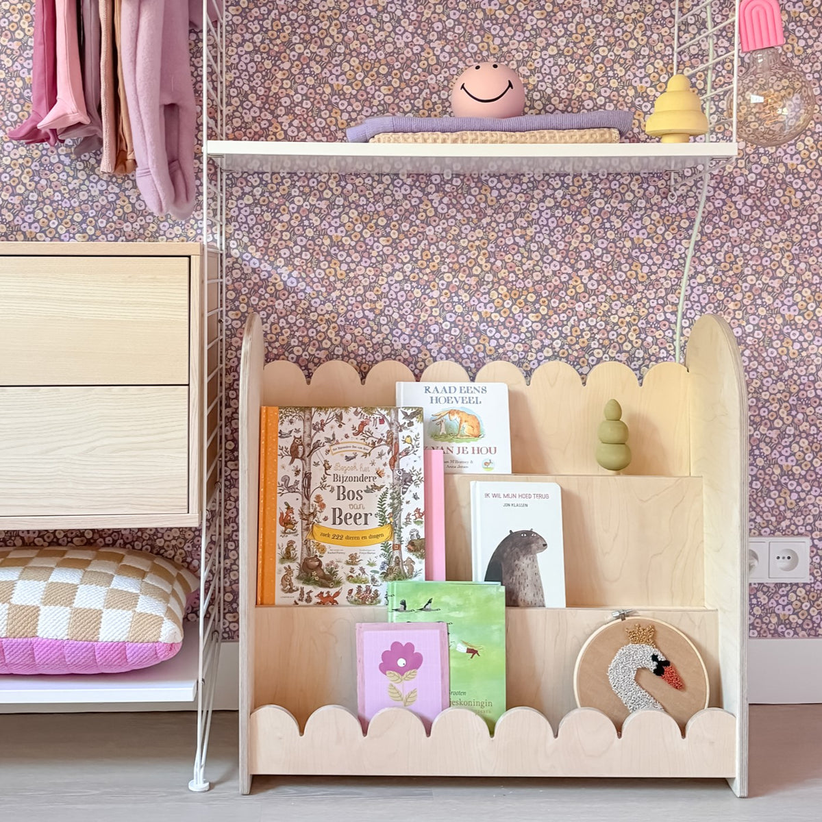 Bubble Montessori boekenkast kinderkamer | 3 treden - blank - toddie.nl ®