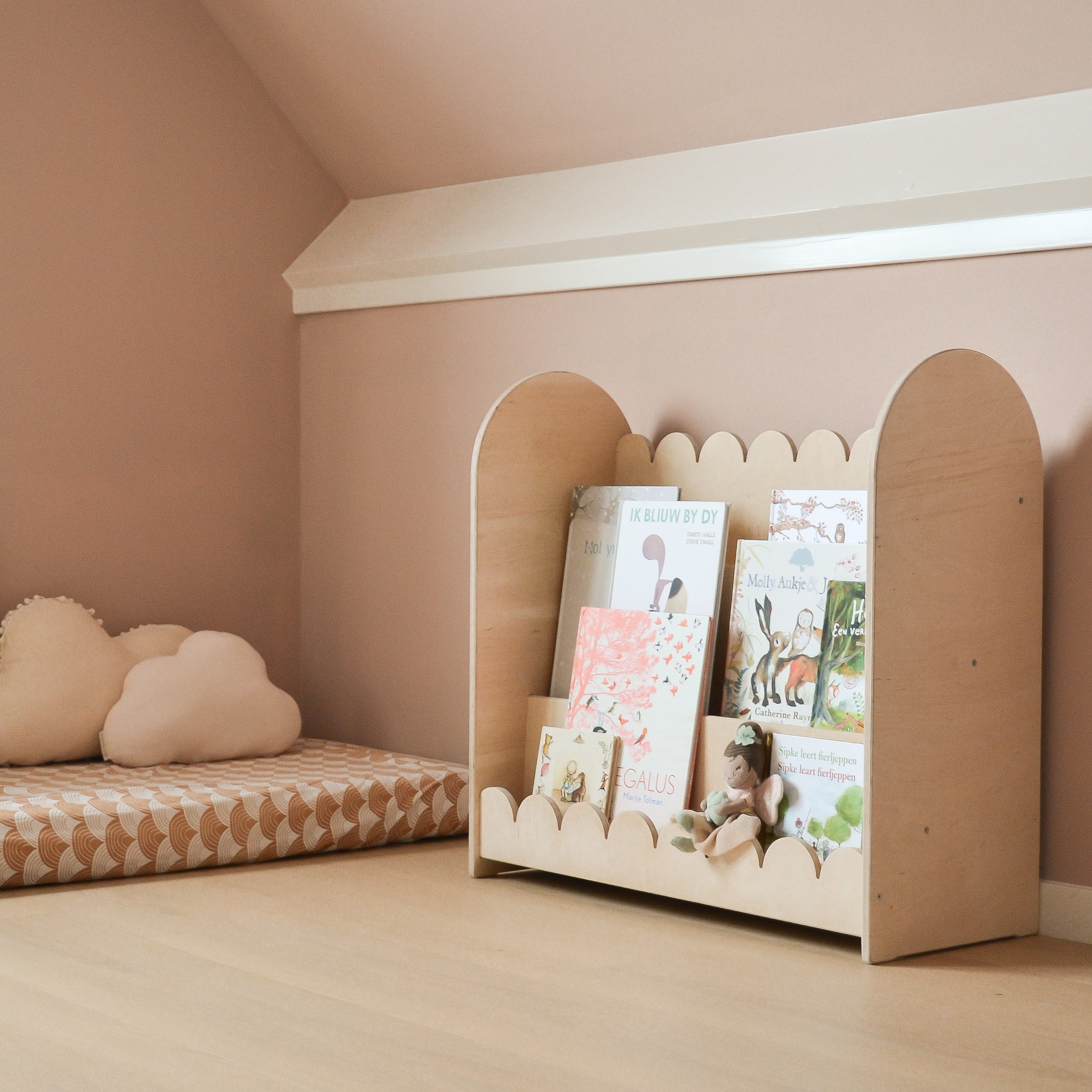 Bubble Montessori Bücherregal Kinderzimmer | 3 Stufen - natur Bücherregal toddie.de ®