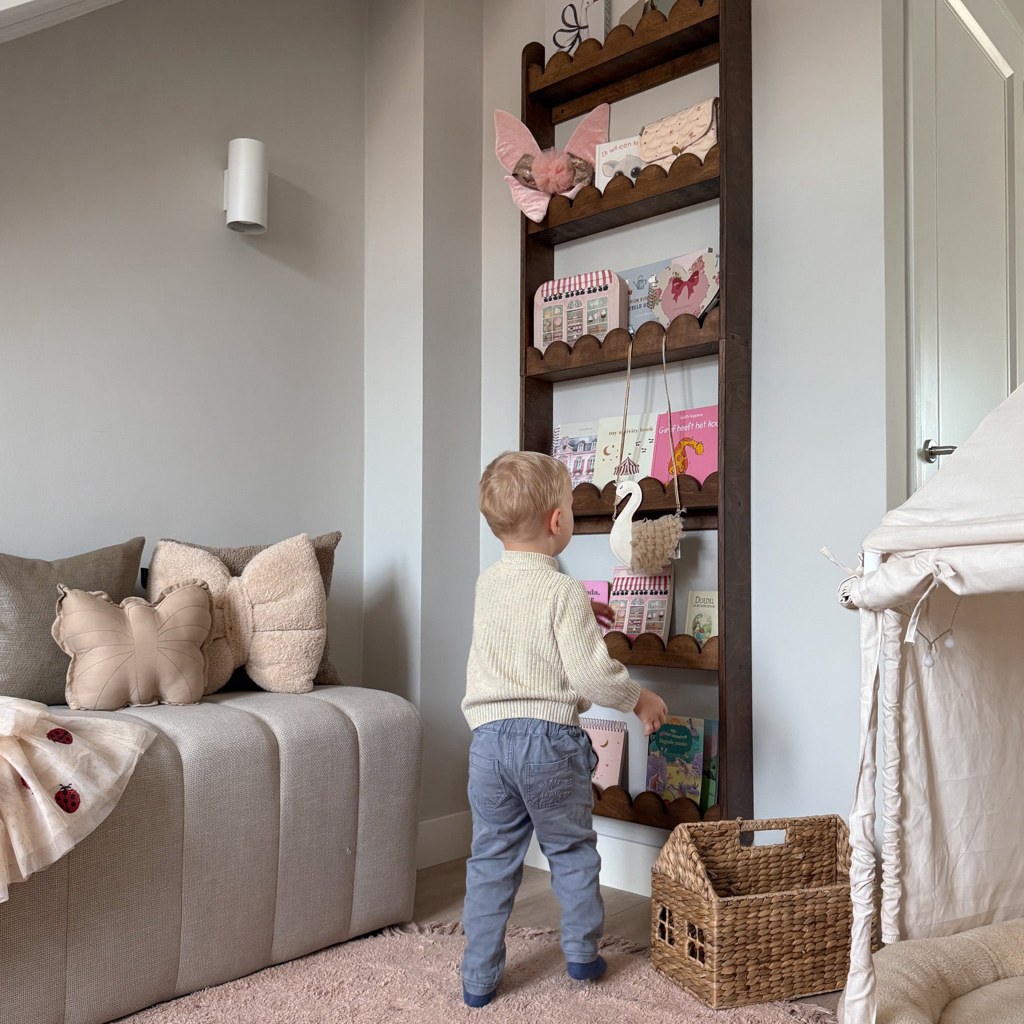 Bubble Montessori Bücherregal Kinderzimmer | 6 Regale - wenge gebeizt Wandregal toddie.de ®