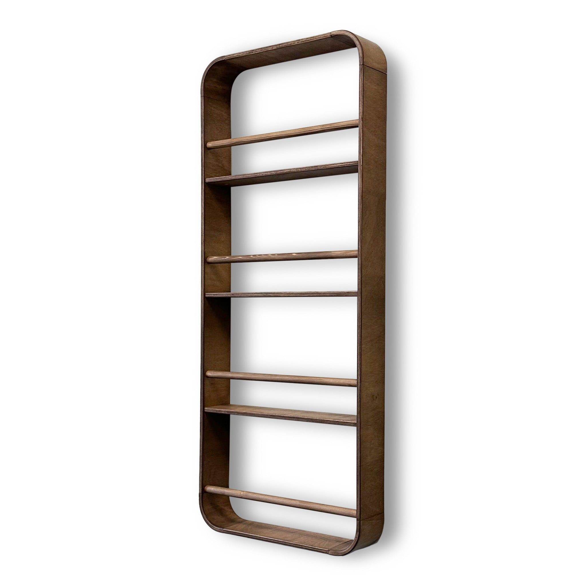 Novie Montessori Rundes Bücherregal für Kinderzimmer | 4 Regalböden – Wenge gebeizt Bücherregal toddie.de ®