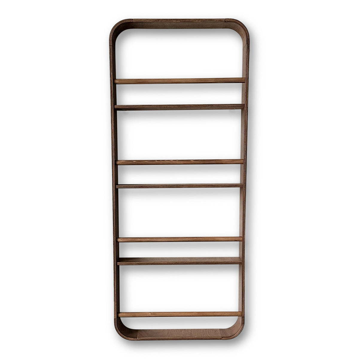 Novie montessori rond boekenrek kinderkamer | 4 planken - Wengé gebeitst - toddie.nl ®