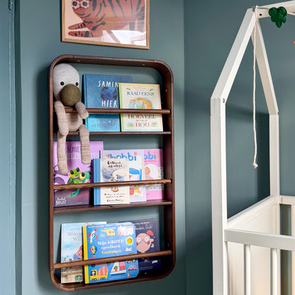 Montessori Bücherregal Kinderzimmer | Novie, 3 Regalböden – Wengé, gebeizt