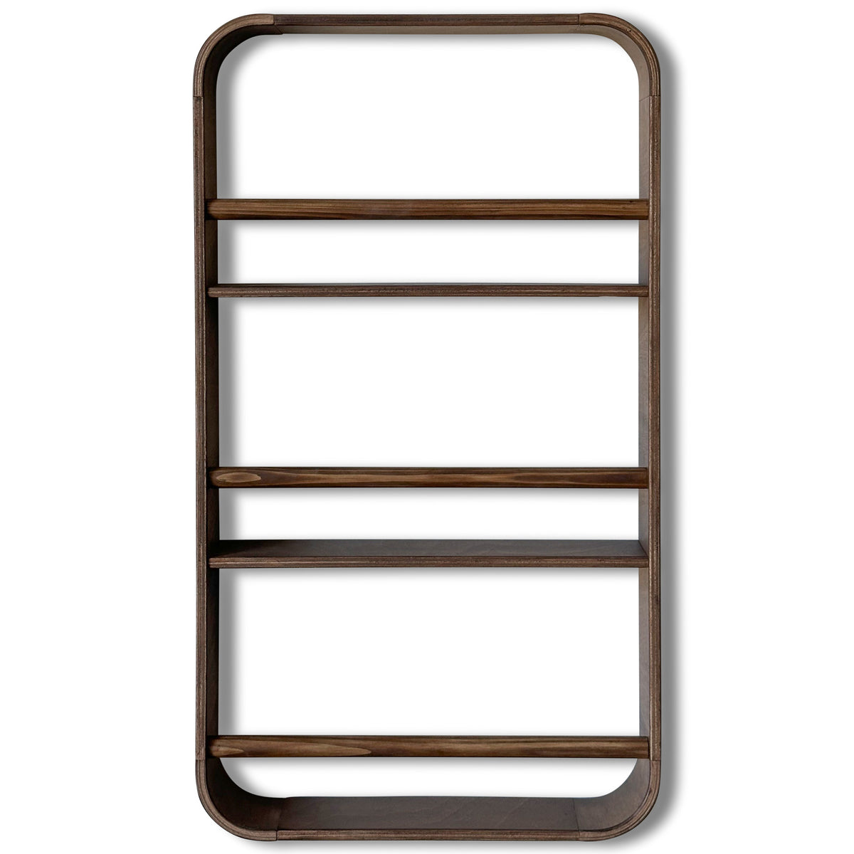 Novie montessori rond boekenrek kinderkamer | 3 planken - Wengé gebeitst - toddie.nl ®