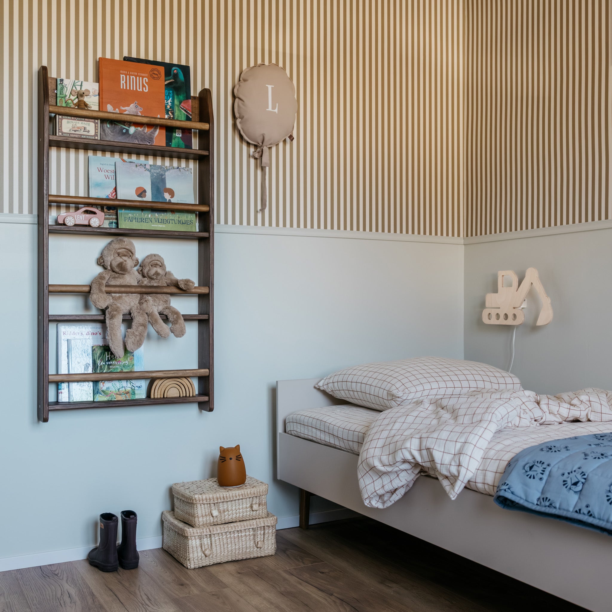 Montessori Bücherregal Kinderzimmer | 4 Regale - Wengé Wandregal toddie.de ®