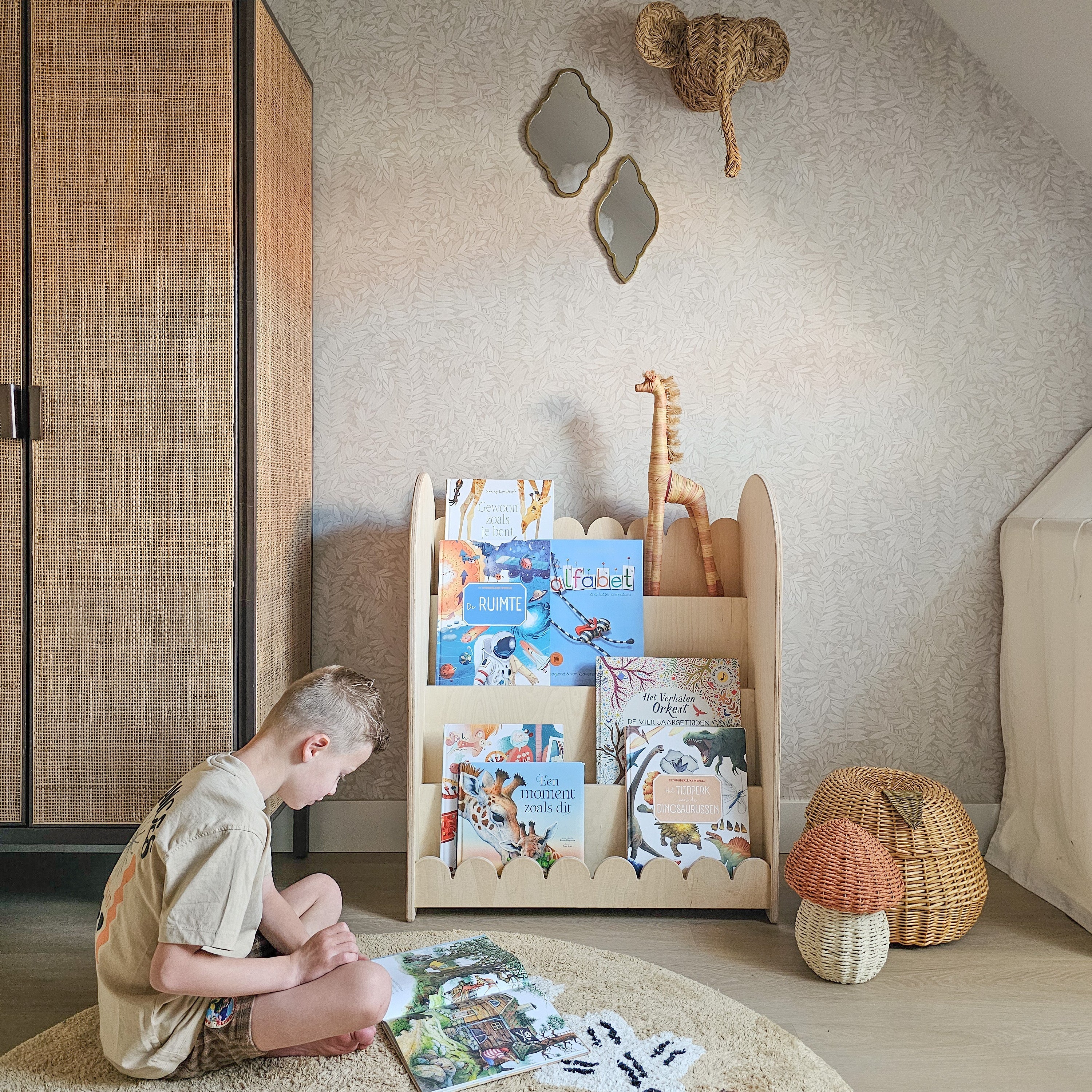 Bubble Montessori Bücherregal Kinderzimmer | 4 Stufen - natur toddie.de ®