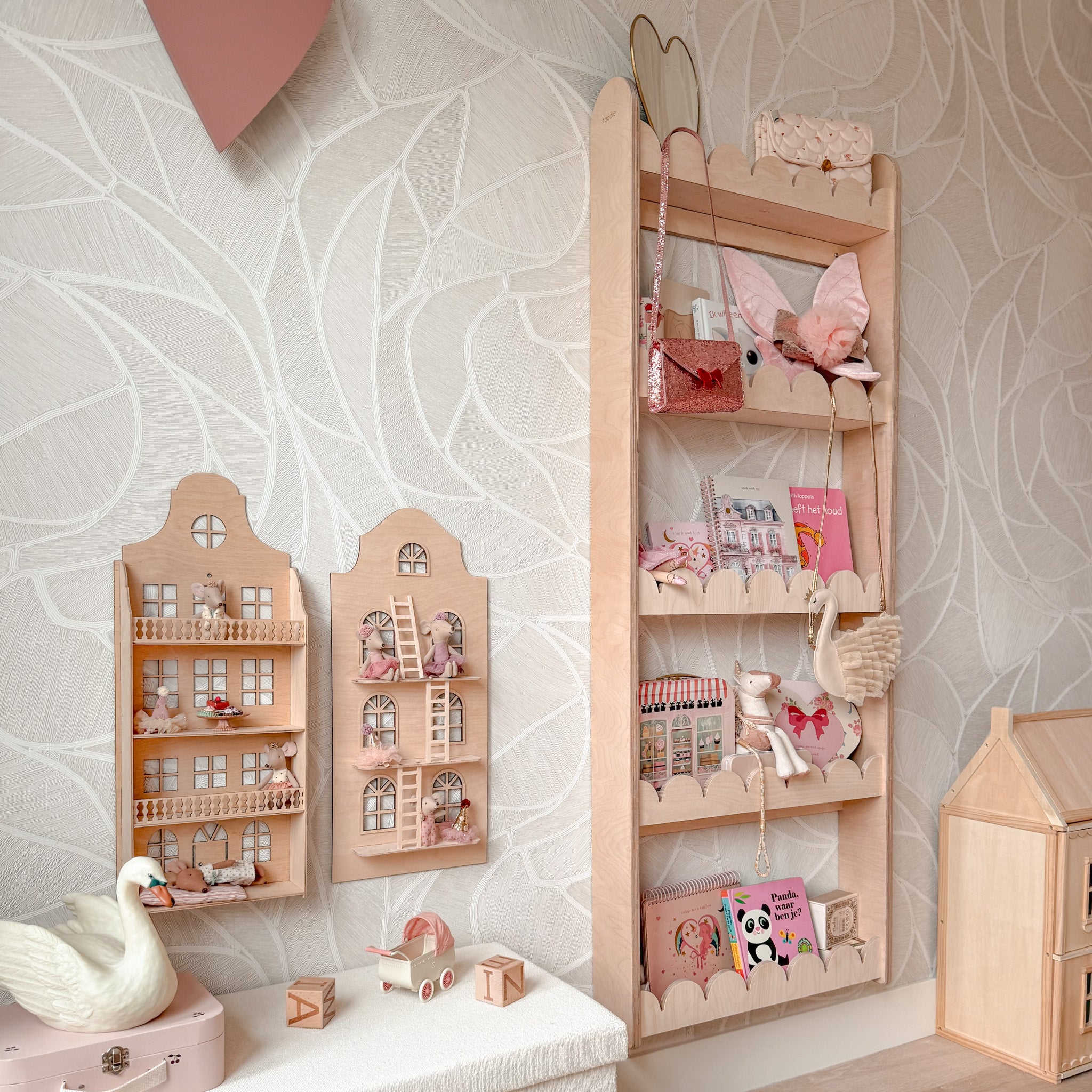 Bubble Montessori Bücherregal Kinderzimmer | 5 Regale | natur toddie.de ®