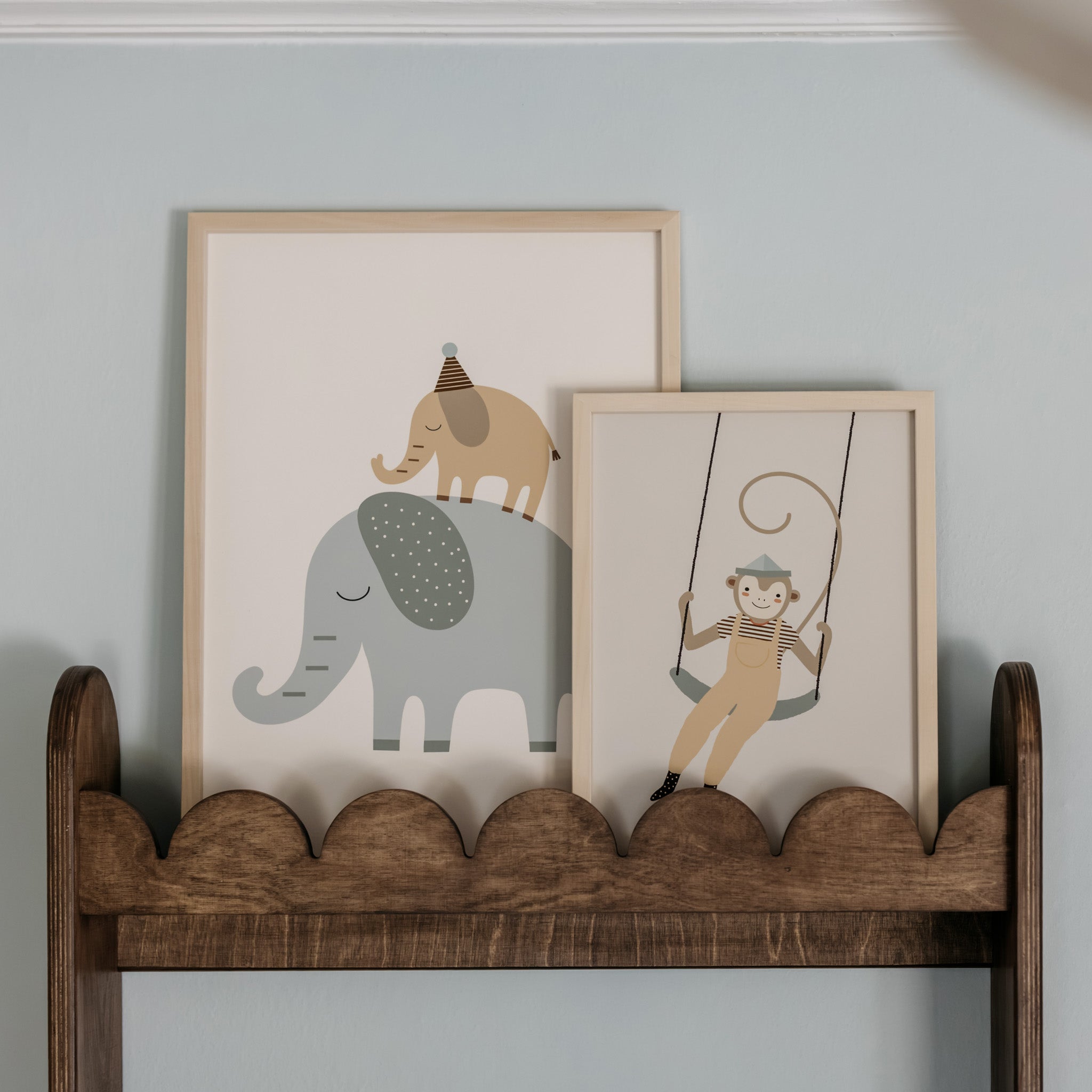 Bubble Montessori Bücherregal Kinderzimmer | 4 Regale - Wenge gebeizt Bücher Wandregal toddie.de ®