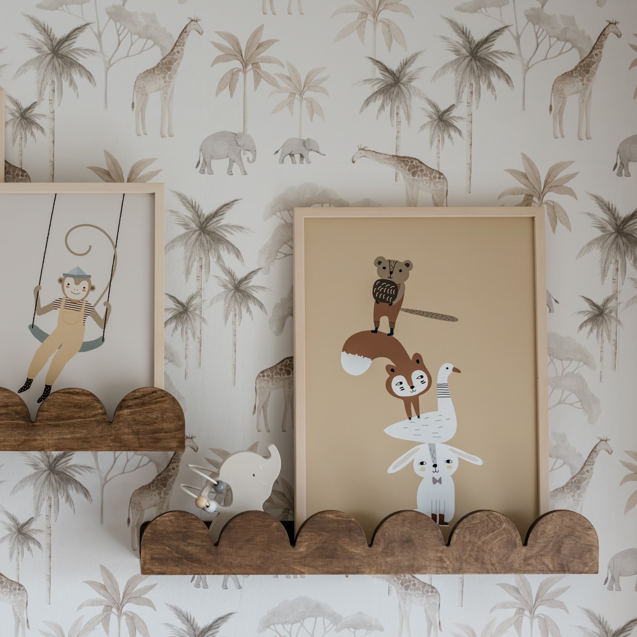 Bubble Montessori Bücherregal | 1 Regalboden – wenge gebeizt Wandregal toddie.de ®