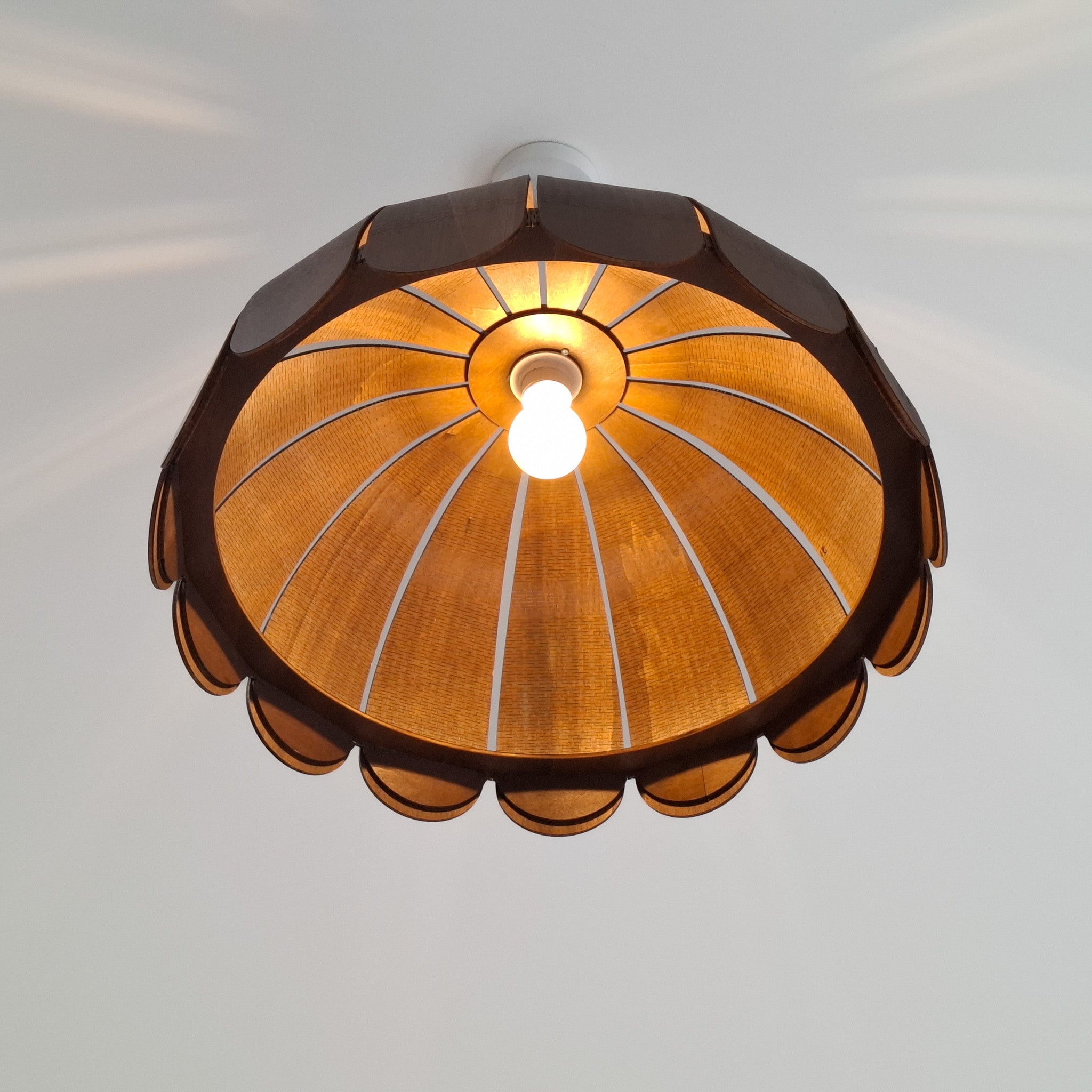 Hölzerne Pendelleuchte Kinderzimmer | Bubble - Wengé gebeizt Pendelleuchte toddie.de ®