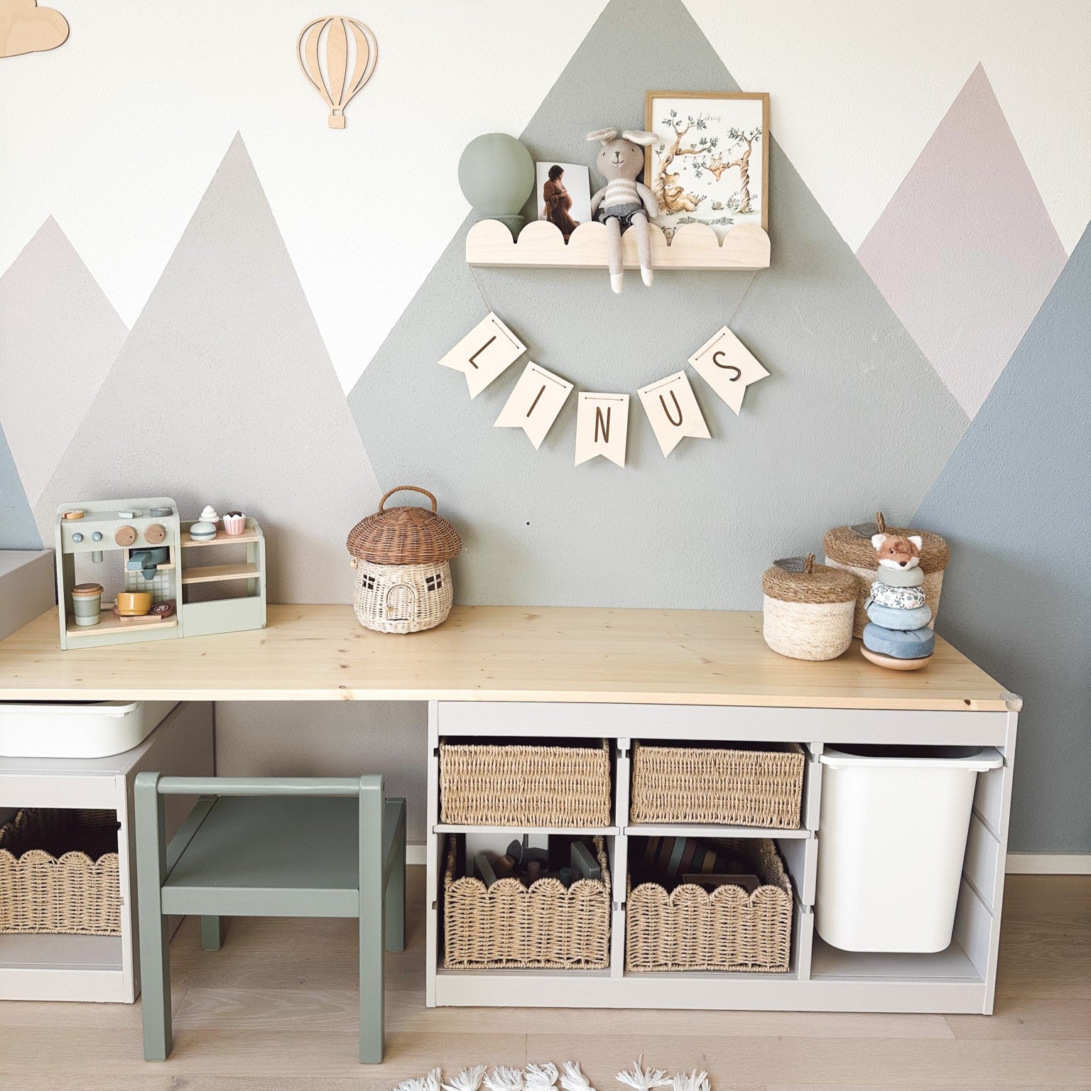 Bubble Montessori Bücherregal Kinderzimmer | 1 Regal - natur Bücherregal toddie.de ®