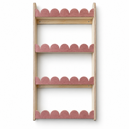 Bubble Montessori Bücherregal Kinderzimmer | 4 Regalböden – Altrosa Filz
