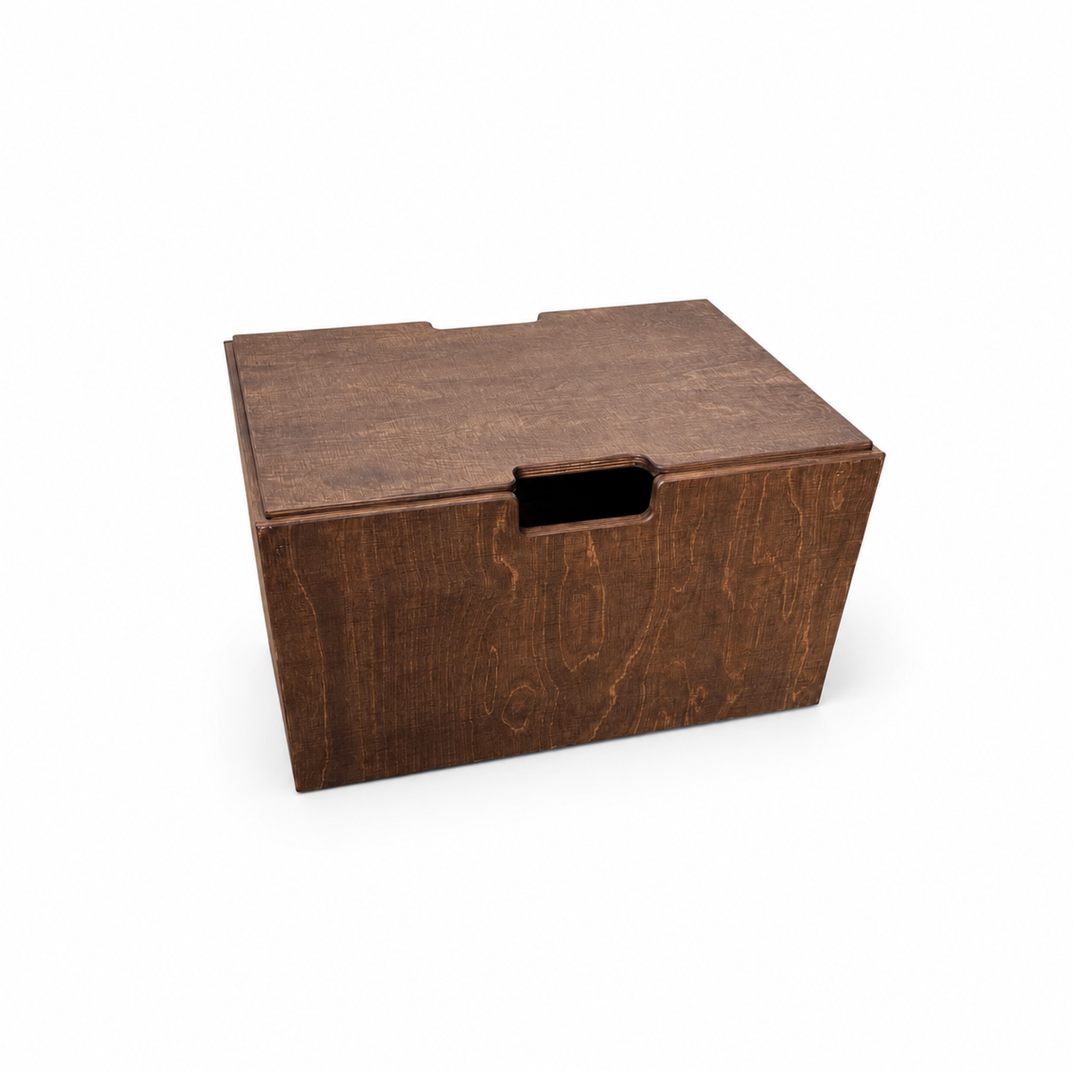 Montessori rijdende opbergkist met zwenkwieltjes en deksel - Wengé - toddie.nl ®