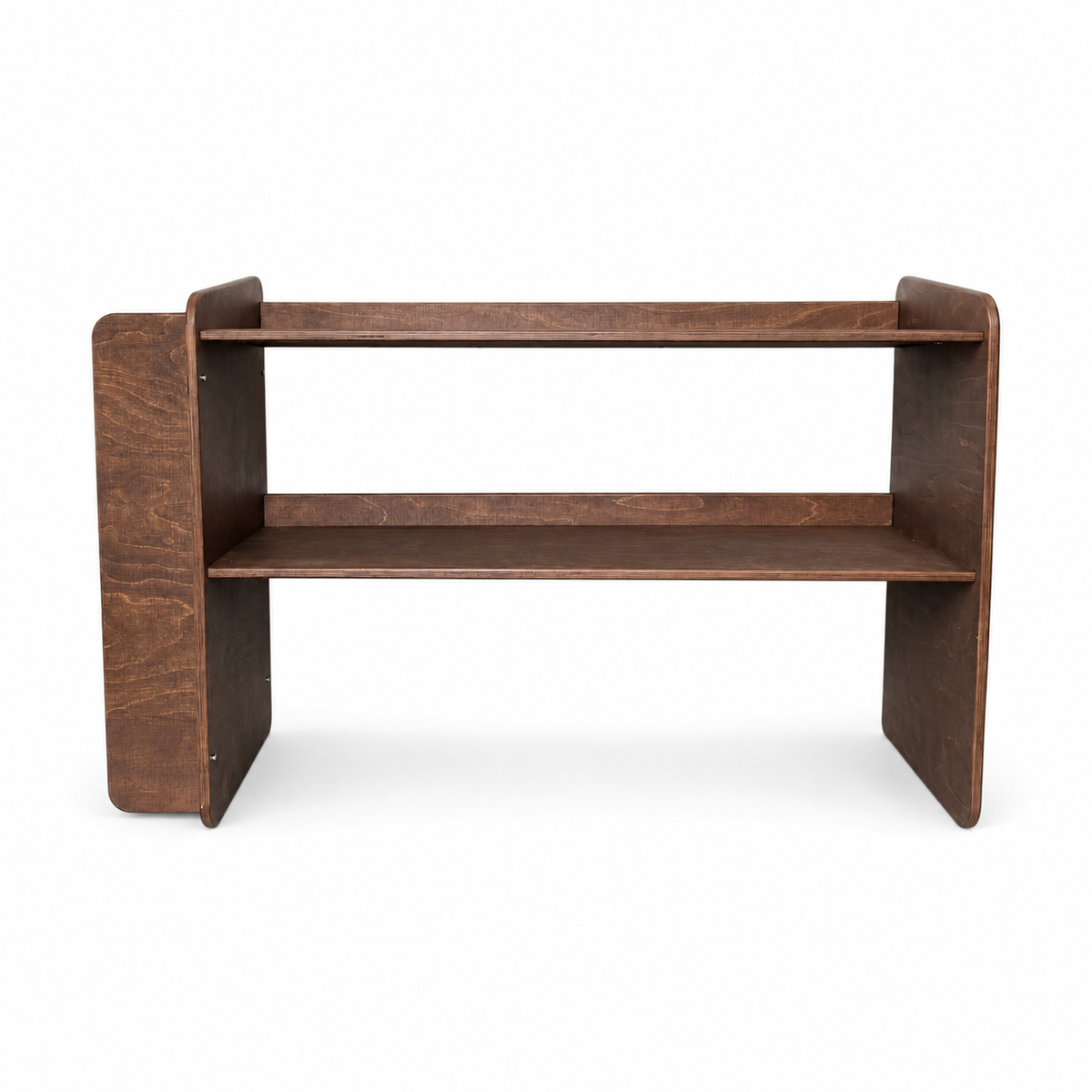 Jollie montessori open speelgoedkast met zijkant boekenrek - Wengé - toddie.nl ®