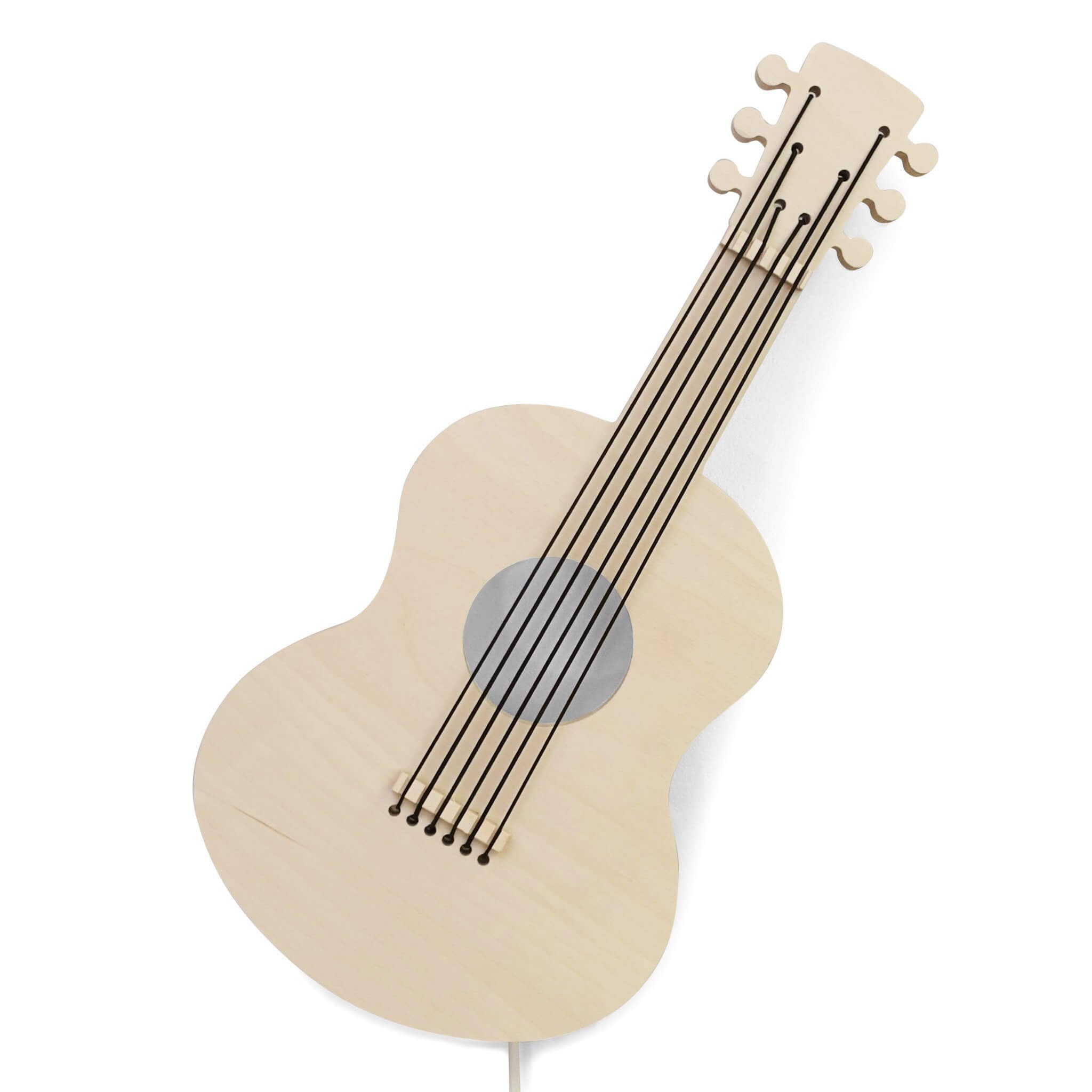 Hölzerne Wandleuchte Kinderzimmer | Gitarre - natur Wandleuchte toddie.de