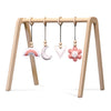 Holz Babygym | Massiver Holzspielbogen mit Blume und Regenbogen hängespielzeuge - natur Spielbogen + Hängespielzeuge toddie.de