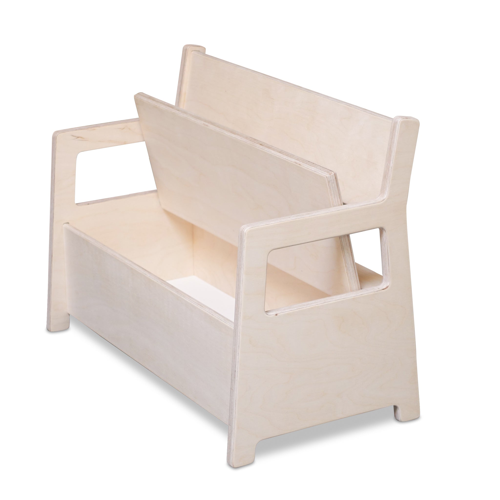 Montessori Kleine Bank mit Klappe | Holzspielzeugkiste, Aufbewahrungsbank, Spielzeugbank - natur Aufbewahrung toddie.de