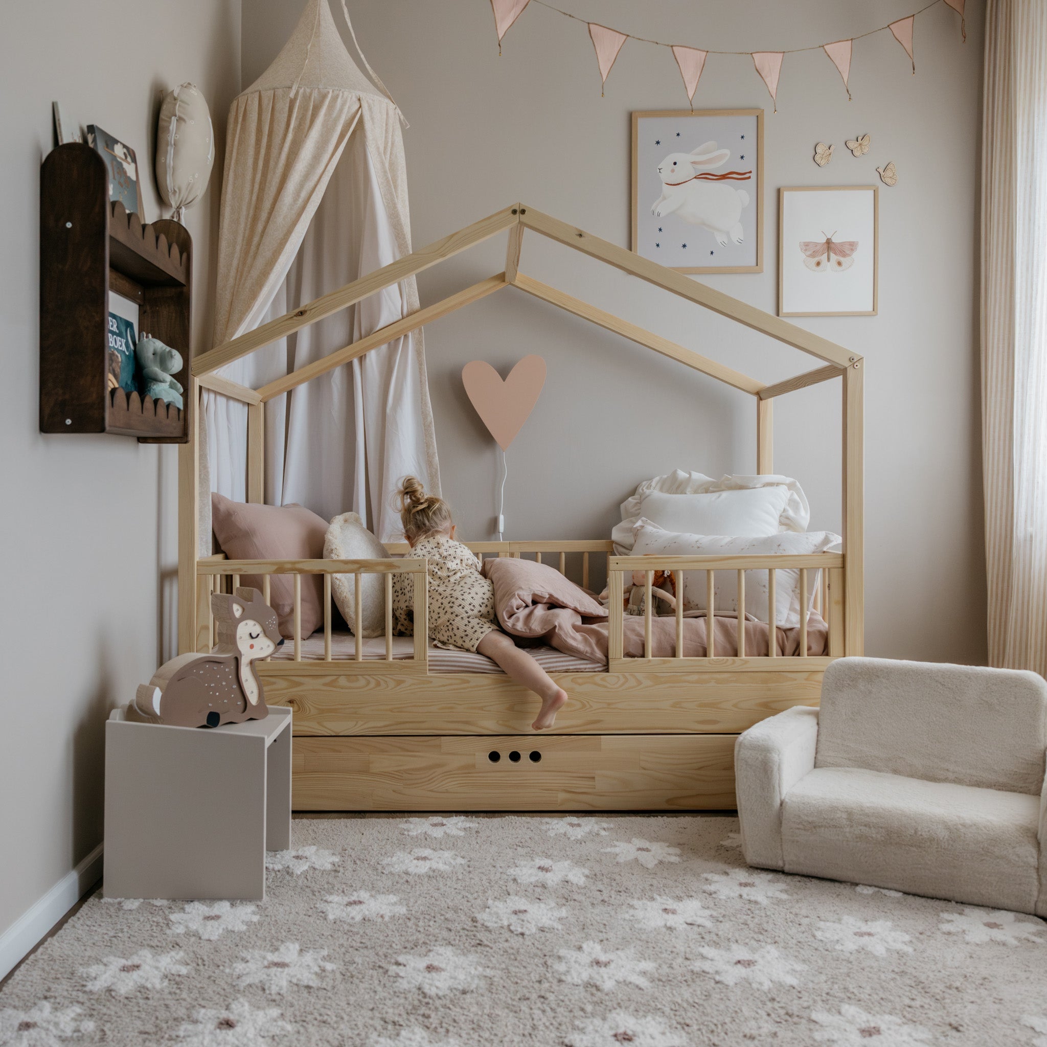 Bubble Montessori Bücherregal | 2 Regalböden – wenge gebeizt Wandregal toddie.de ®