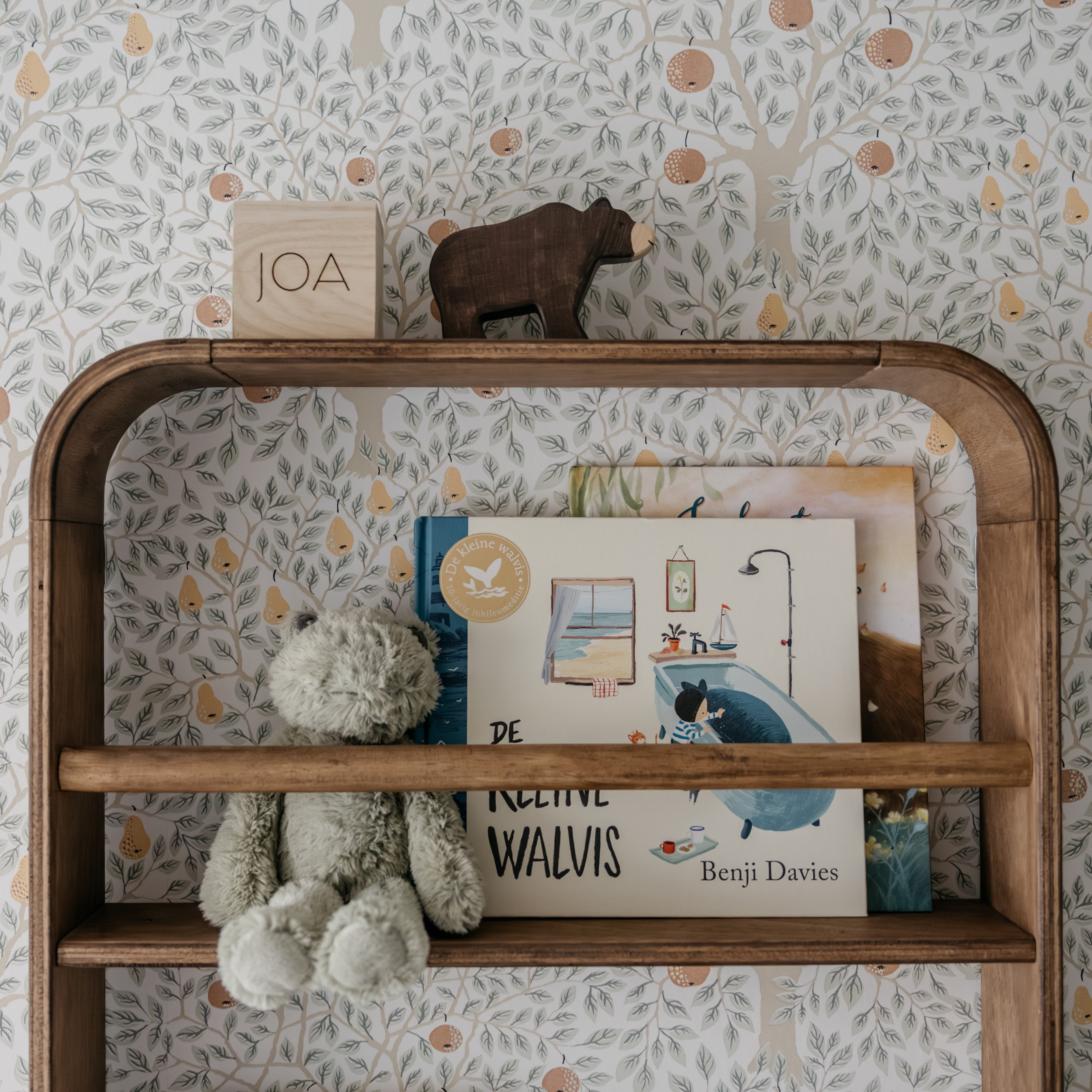 Novie Montessori Rundes Bücherregal für Kinderzimmer | 2 Regalböden – Wenge gebeizt Bücherregal toddie.de ®