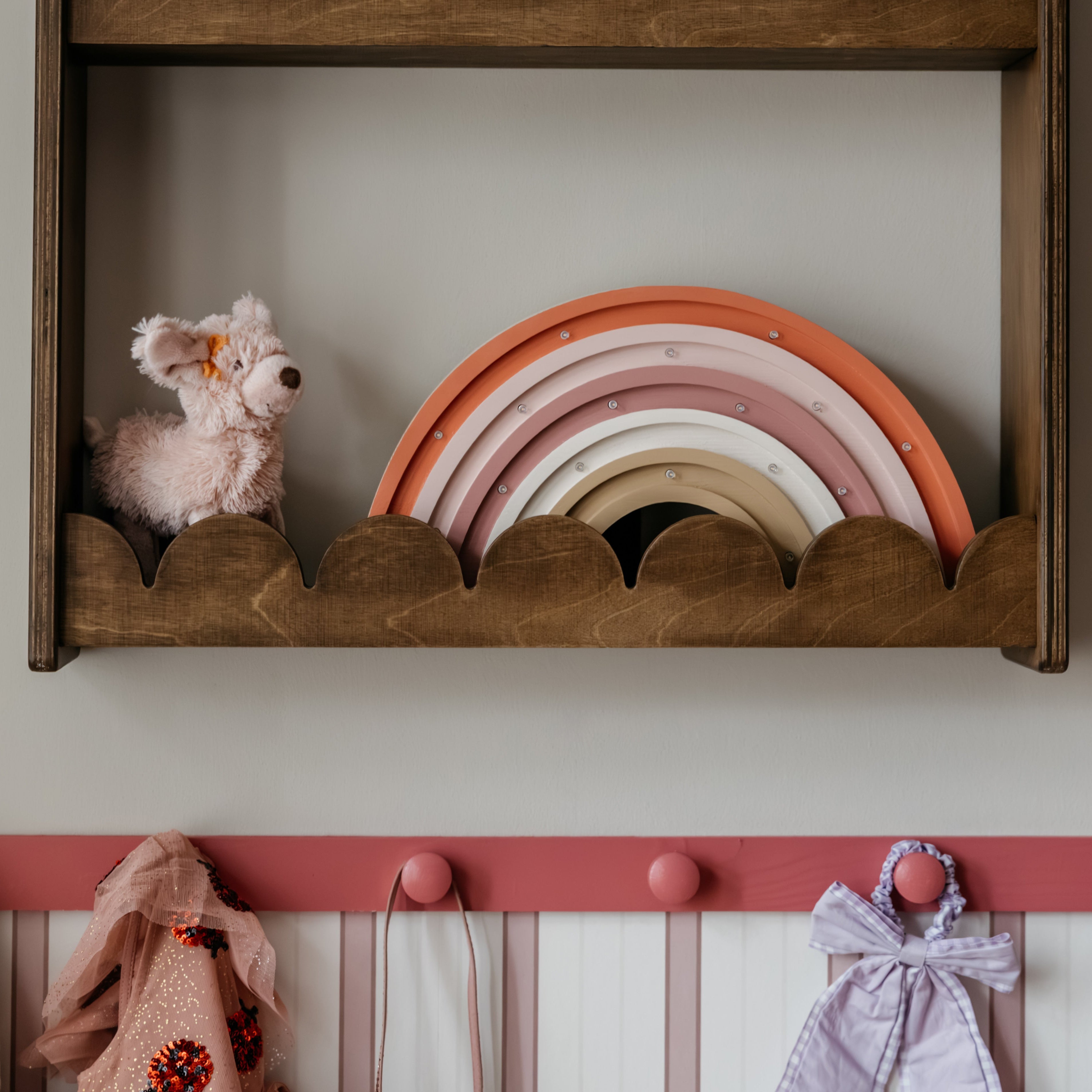 Bubble Montessori Bücherregal | 2 Regalböden – wenge gebeizt Wandregal toddie.de ®
