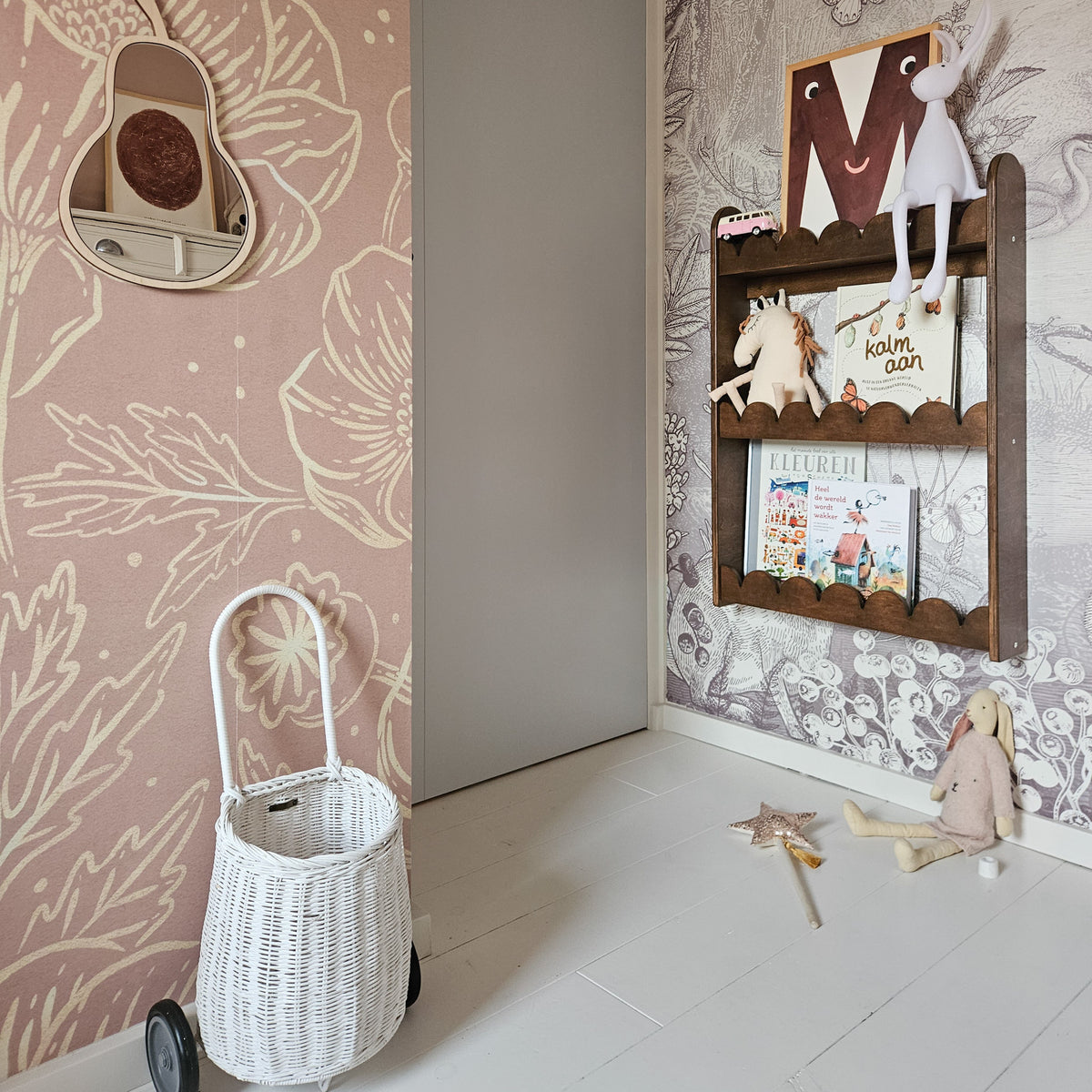 Montessori Bücherregal Wand Kinderzimmer | Bubble, 3 Böden – Wengé