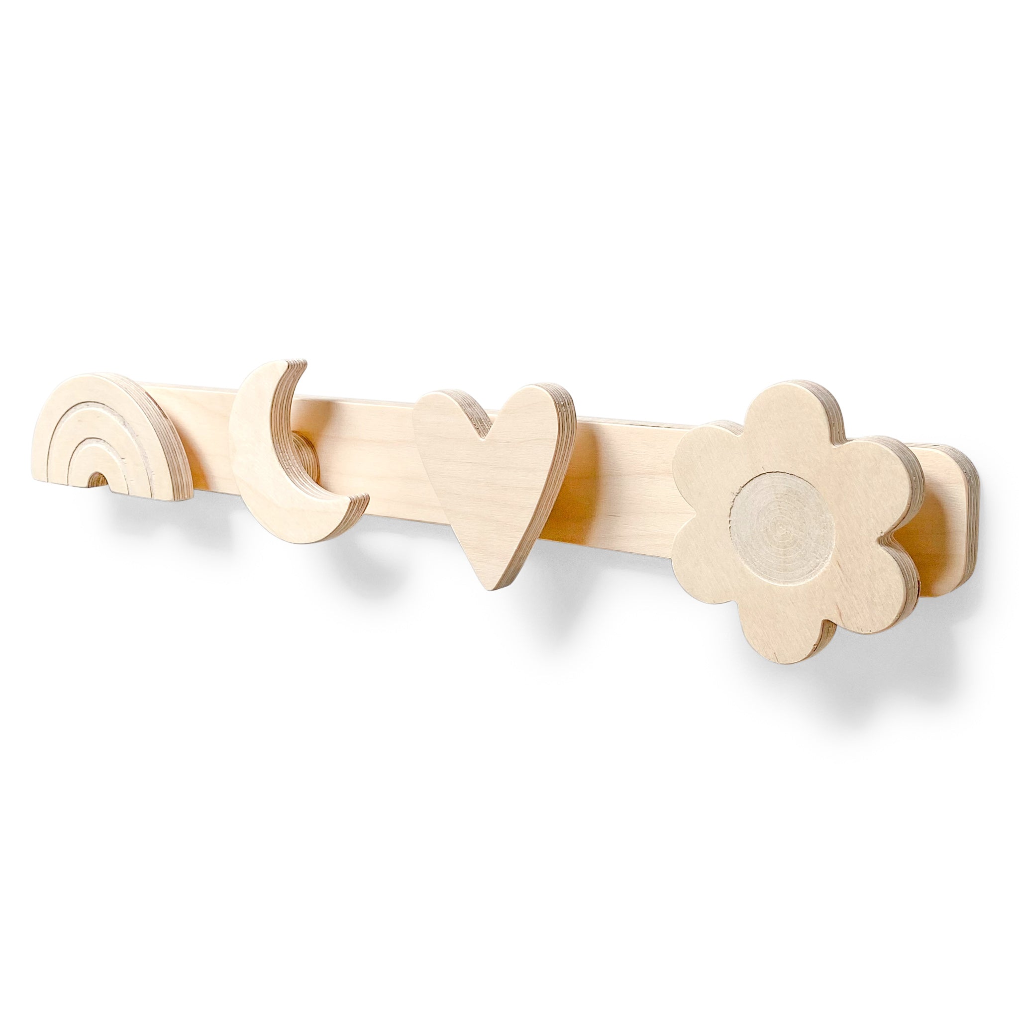 Holz Wandgarderobe Kinderzimmer | Mädchen - natur Wandgarderobe toddie.de