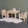 Holz Kindermöbelset 1-3 Jahre | Kiddo Tisch + 2 Stühle - natur Möbelset toddie.de