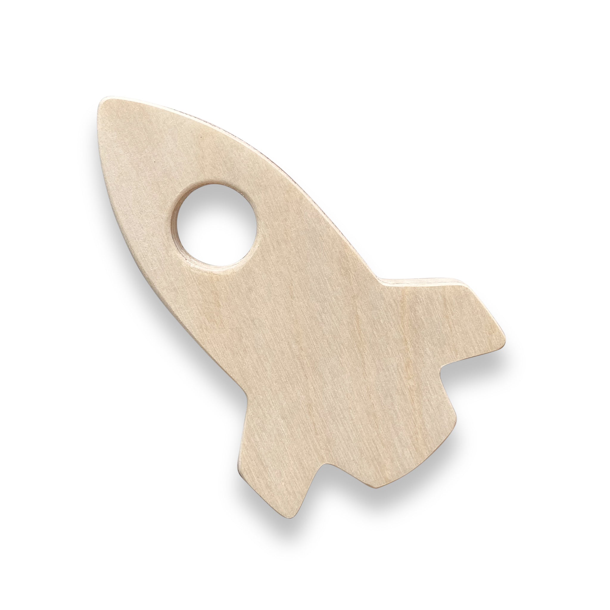 Hölzerne Wandhaken Kinderzimmer | Rakete und Mond - natur Wandhaken toddie.de