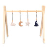 Holz Babygym | Massiver Holzspielbogen Tipi-Form mit Raum Hängespielzeuge - natur Spielbogen + Hängespielzeuge toddie.de   