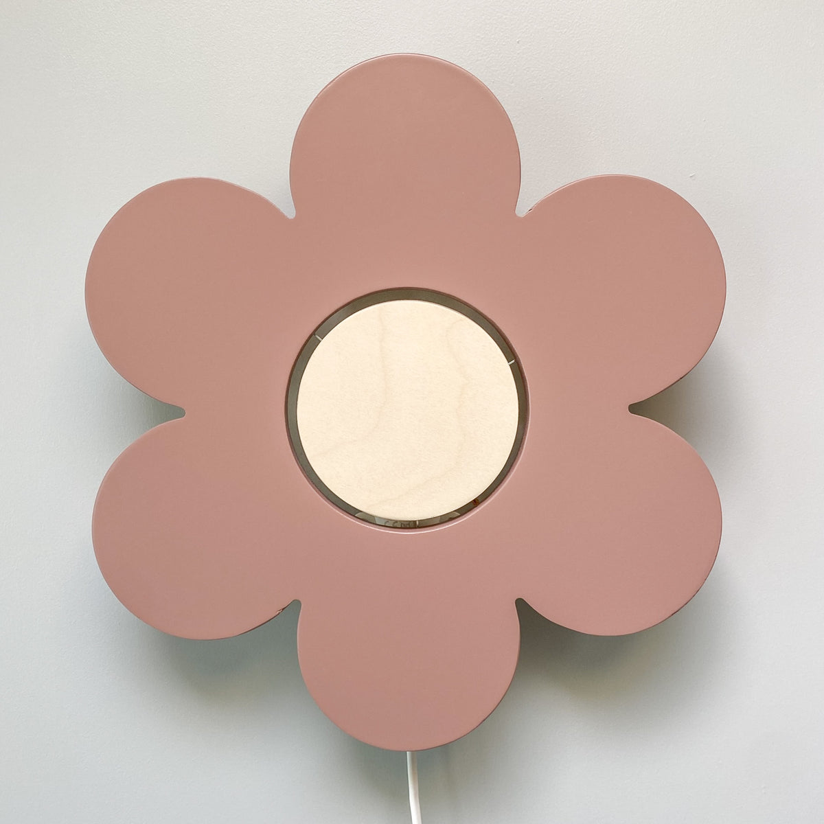 Houten wandlamp kinderkamer | Bloem - Terra roze - toddie.nl