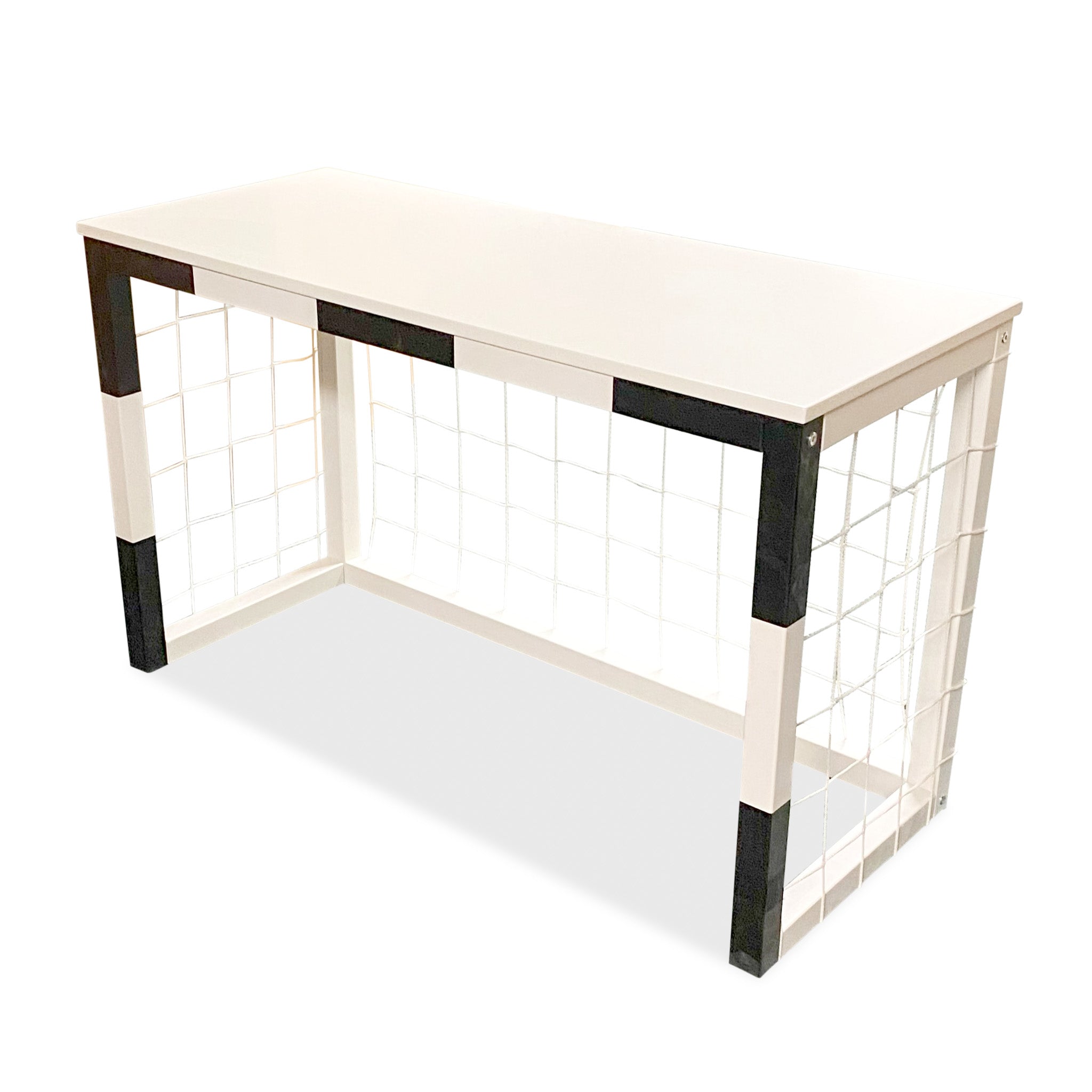 Holzschreibtisch Kinderzimmer | Fußballschreibtisch mit Netz - weiß/schwarz Schreibtisch toddie.de weiẞ